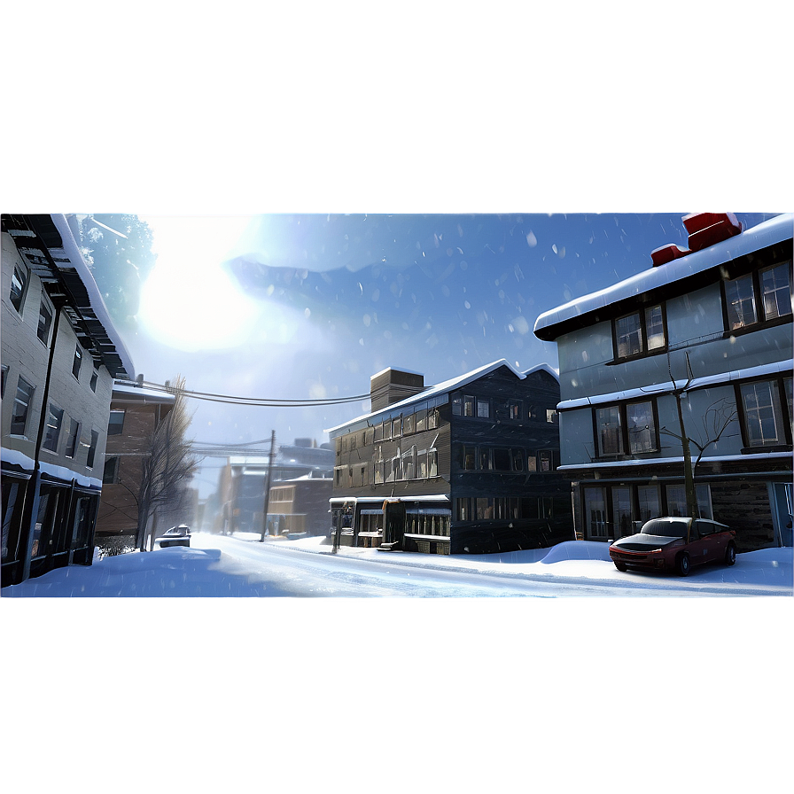 Snowy City Scene Png Qcn29 PNG Image