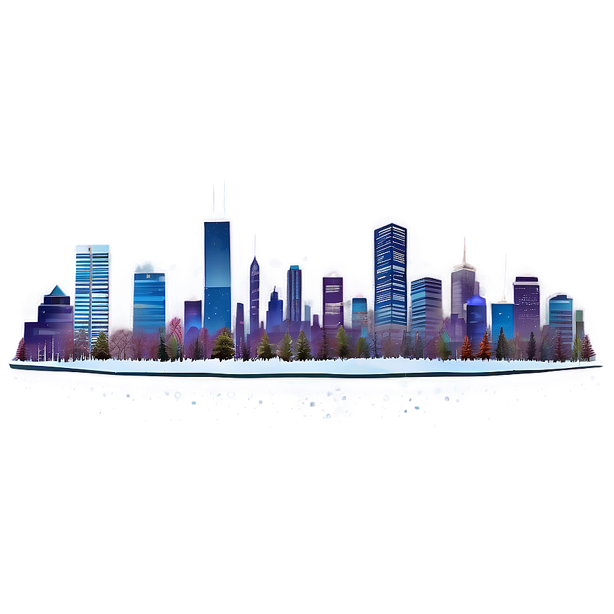 Snowy City Skyline Png Wpo PNG Image