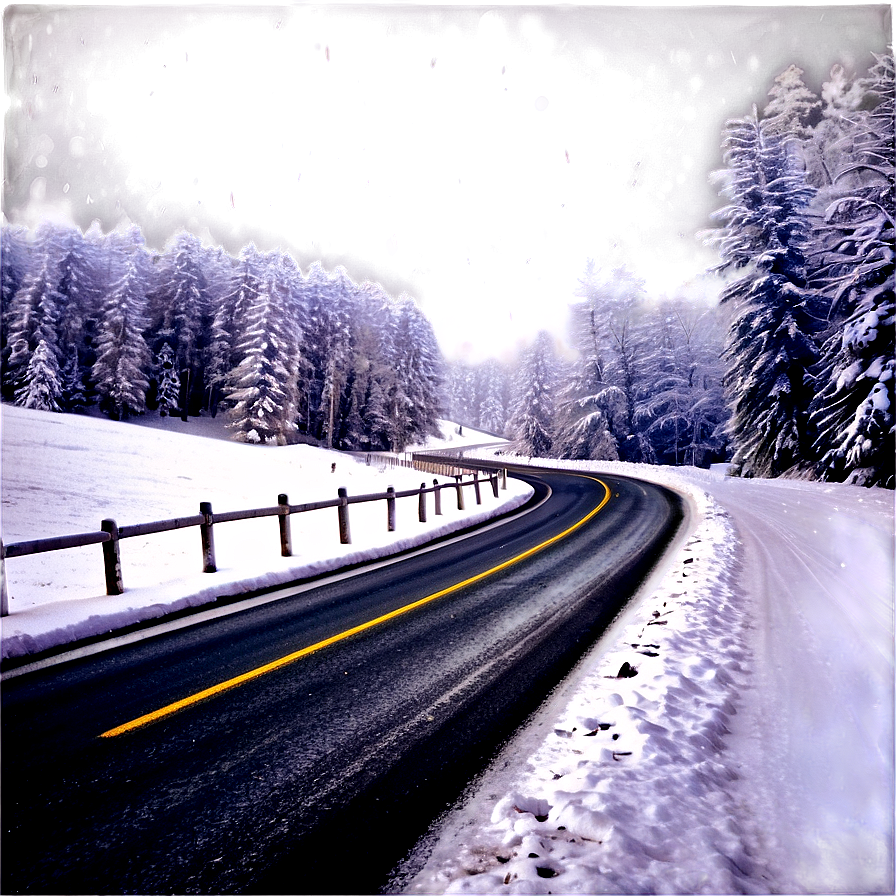 Snowy Country Road Journey Png 04292024 PNG Image