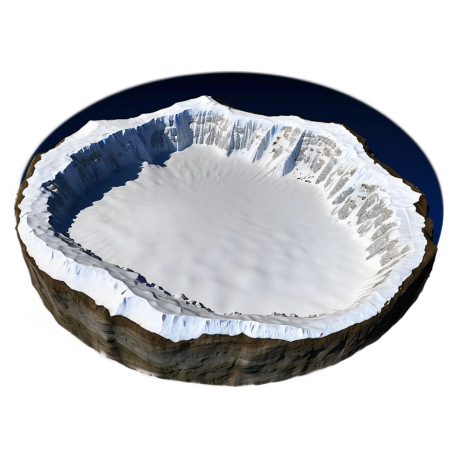 Snowy Crater Mountain Top Png Akw PNG Image