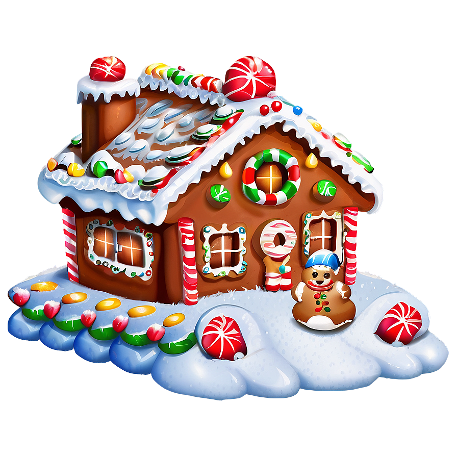 Snowy Gingerbread House Png Ebi74 PNG Image