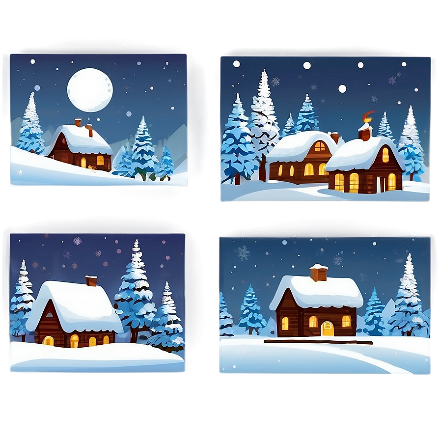 Snowy Happy Holidays Village Png 05232024 PNG Image