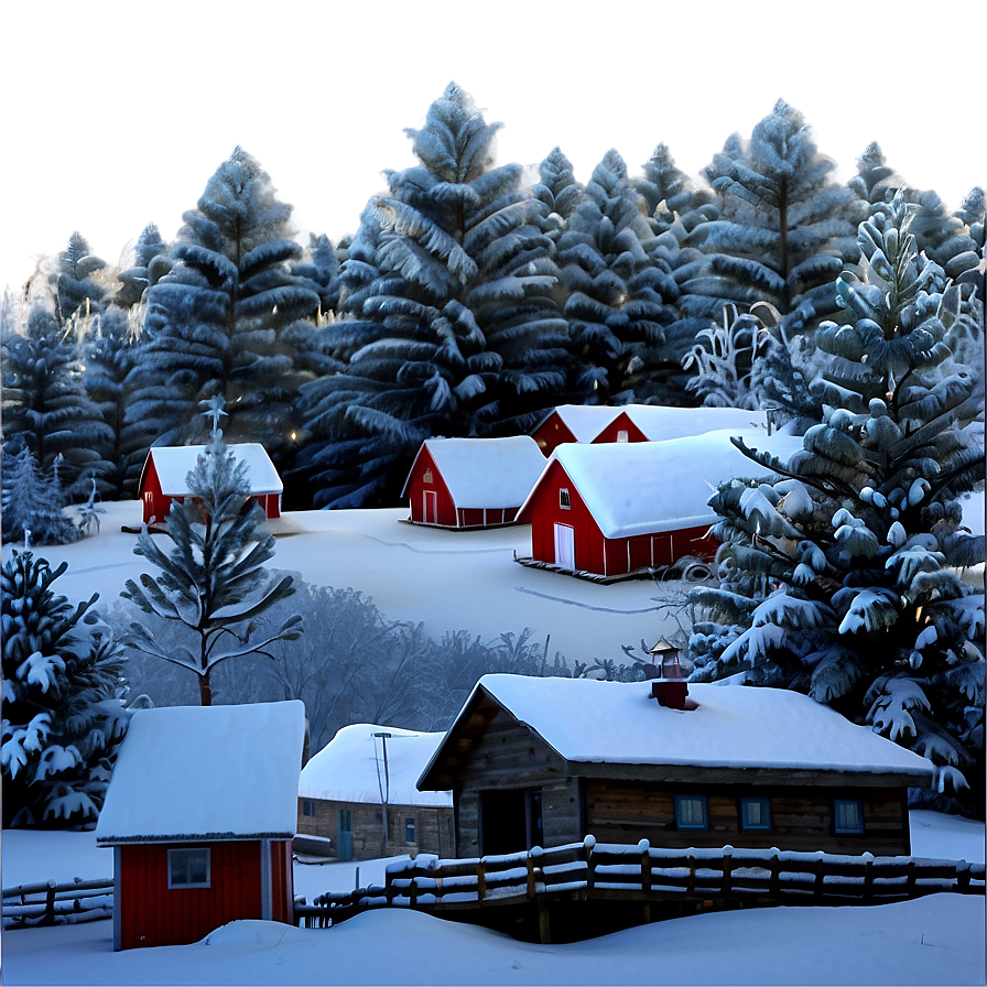 Snowy Happy Holidays Village Png Lvo PNG Image