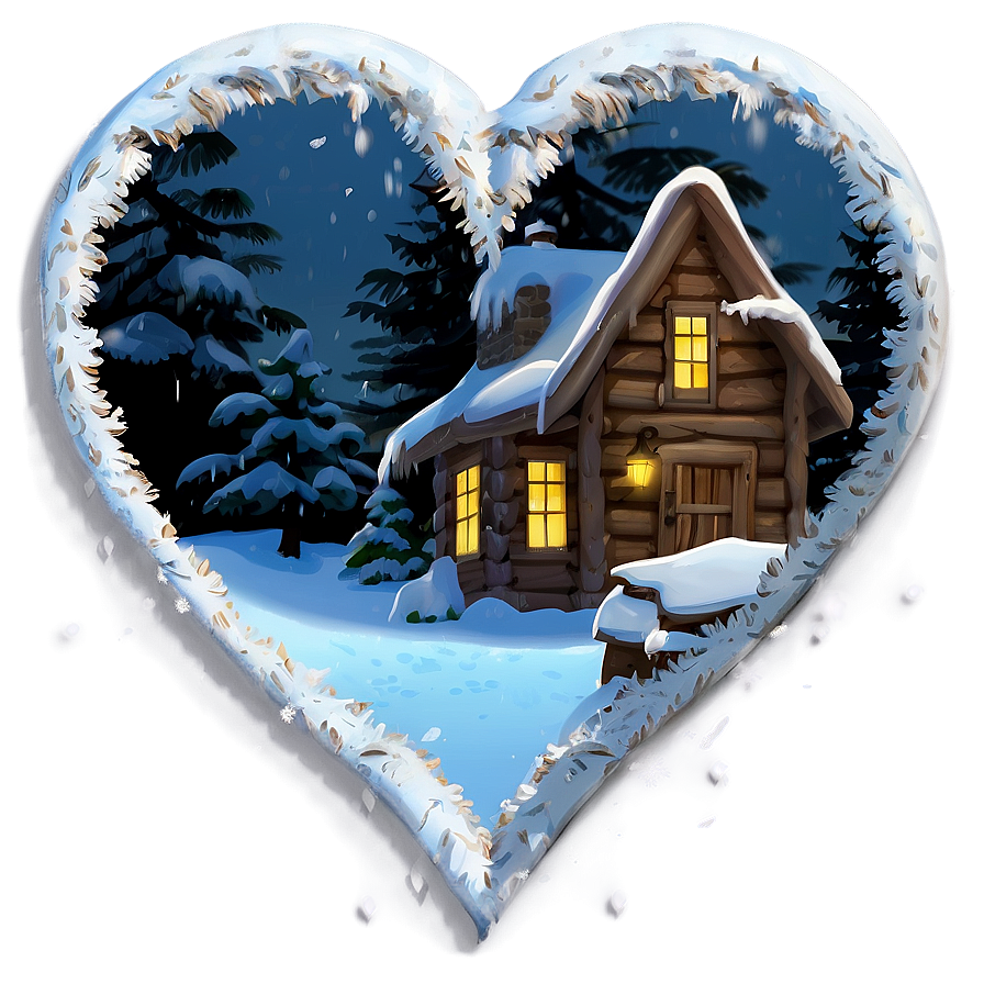 Snowy Heart Scene Png Tky78 PNG Image