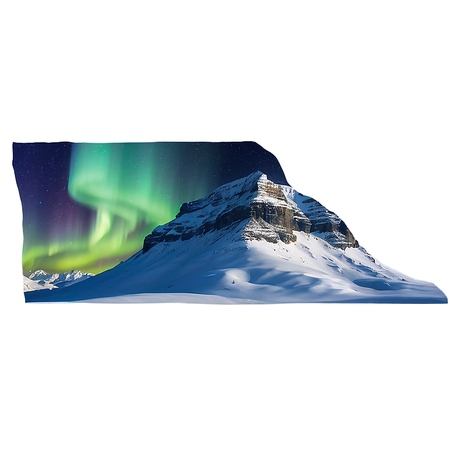 Snowy Mountain And Northern Lights Png 78 PNG Image