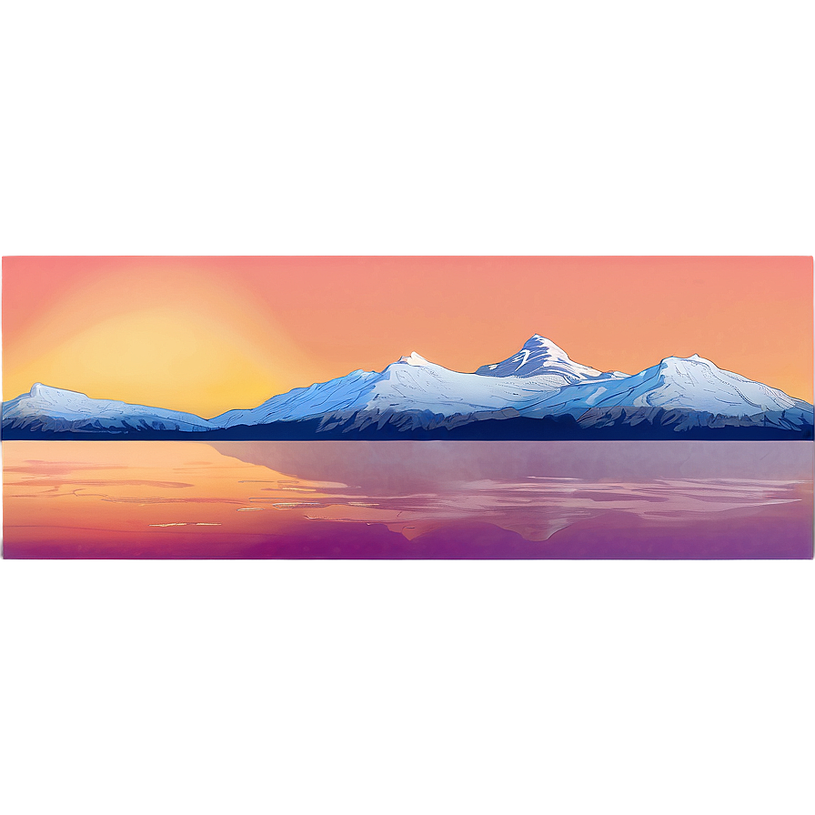 Snowy Mountain And Sunrise Glow Png 06252024 PNG Image