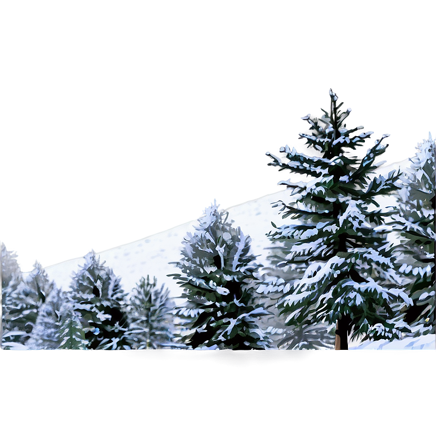 Snowy Mountain Forest Edge Png Pvj PNG Image