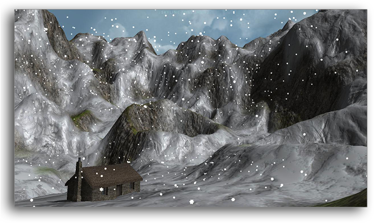 Snowy Mountain Solitude PNG Image