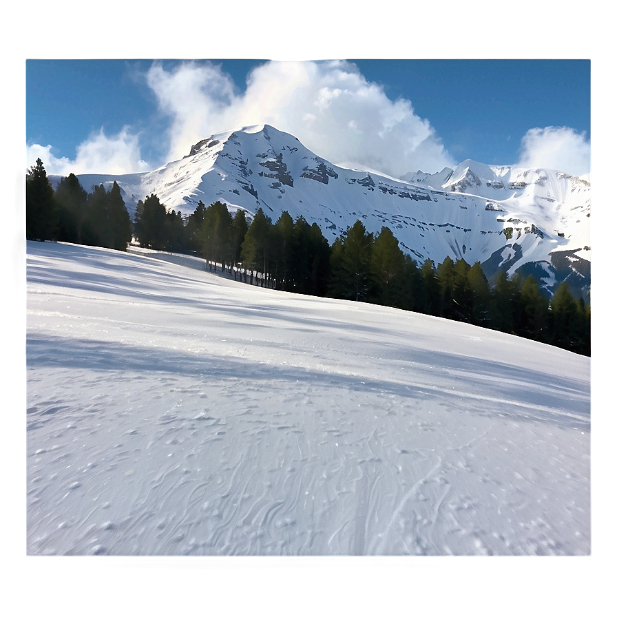 Snowy Mountain With Ski Slopes Png 06252024 PNG Image