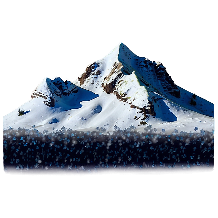 Snowy Mountain With Snowflakes Png 06252024 PNG Image