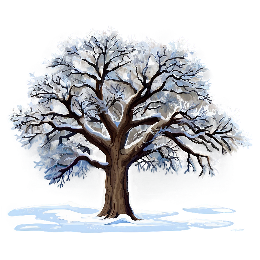 Snowy Oak Tree Png Fil74 PNG Image