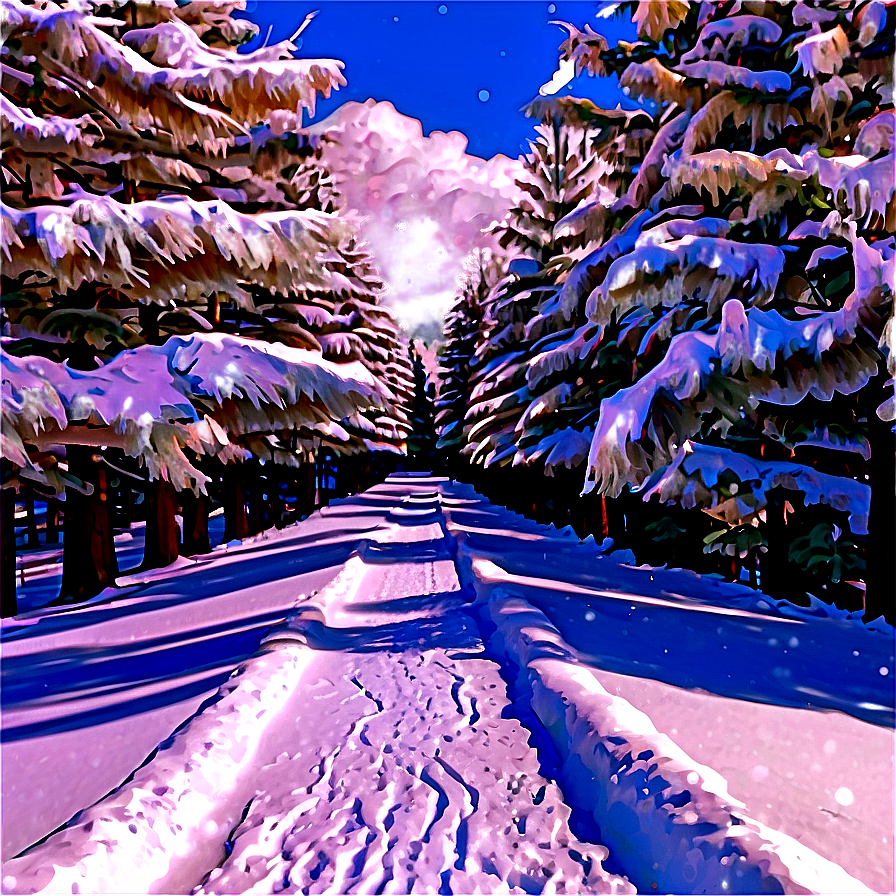 Snowy Path Through Winter Trees Png 06292024 PNG Image