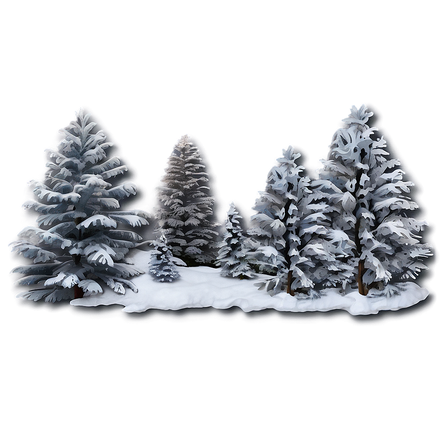 Snowy Pine Trees Forest Png 04292024 PNG Image