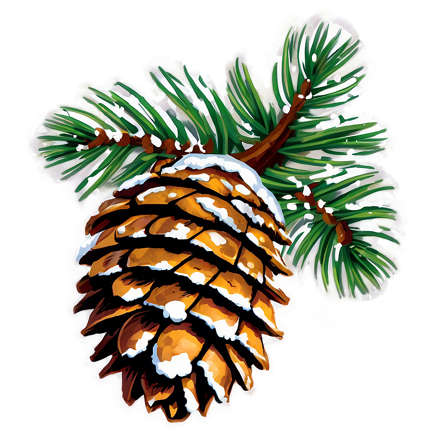 Snowy Pinecone Clipart Png 83 PNG Image