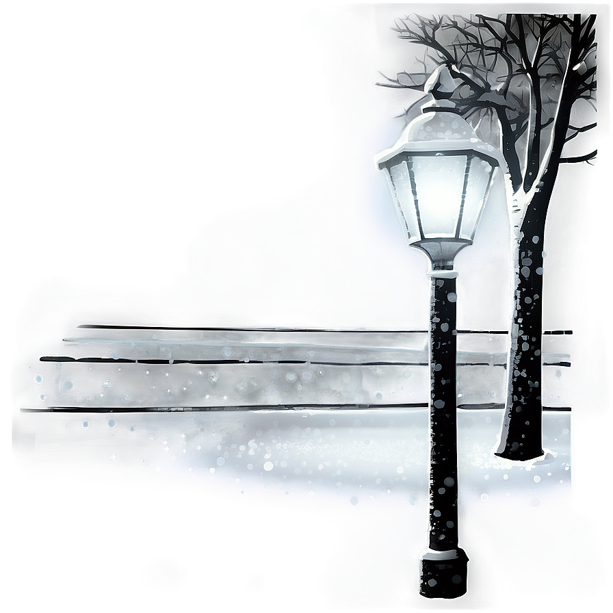 Snowy Streetlamp Transparent Png Qan29 PNG Image