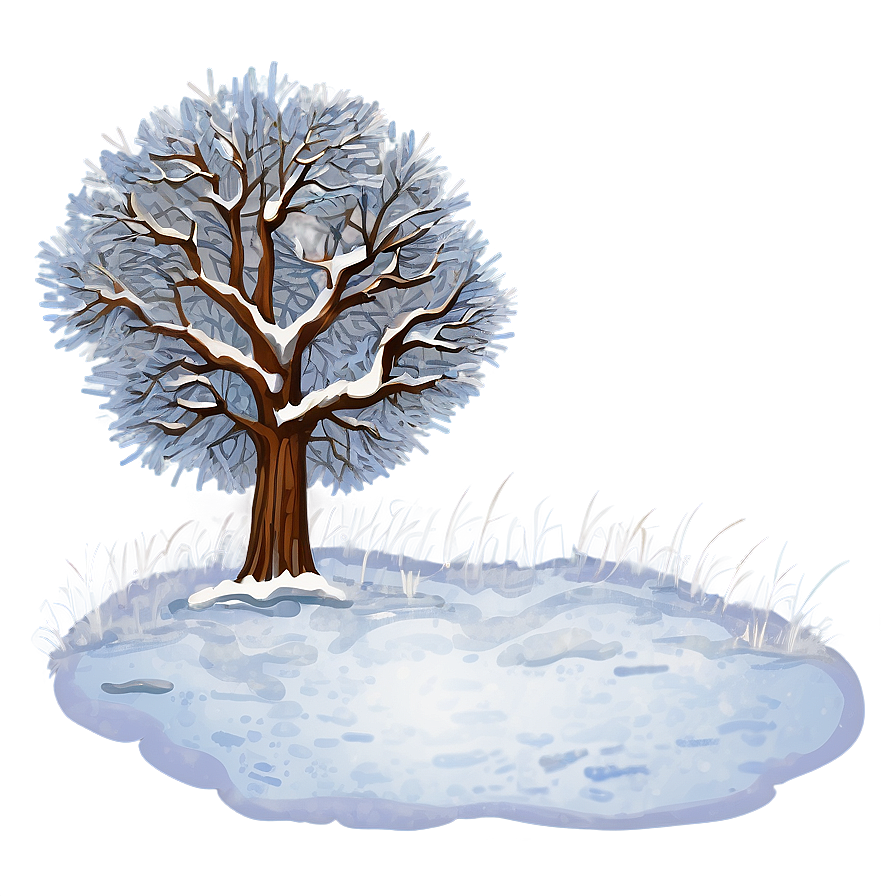 Snowy Tree At Dusk Png Xrl PNG Image