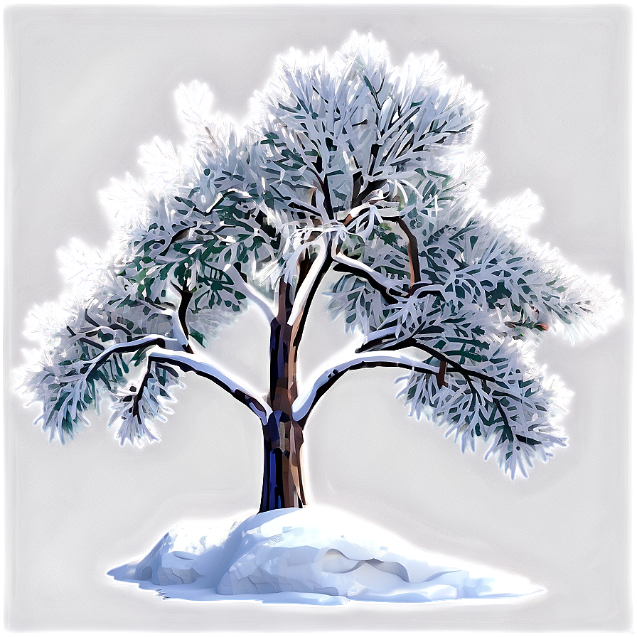 Snowy Tree In Forest Png Lrw37 PNG Image