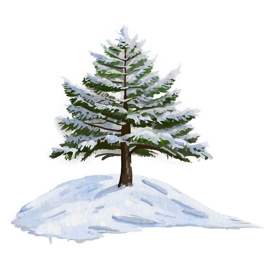 Snowy Tree On Hill Png 06272024 PNG Image