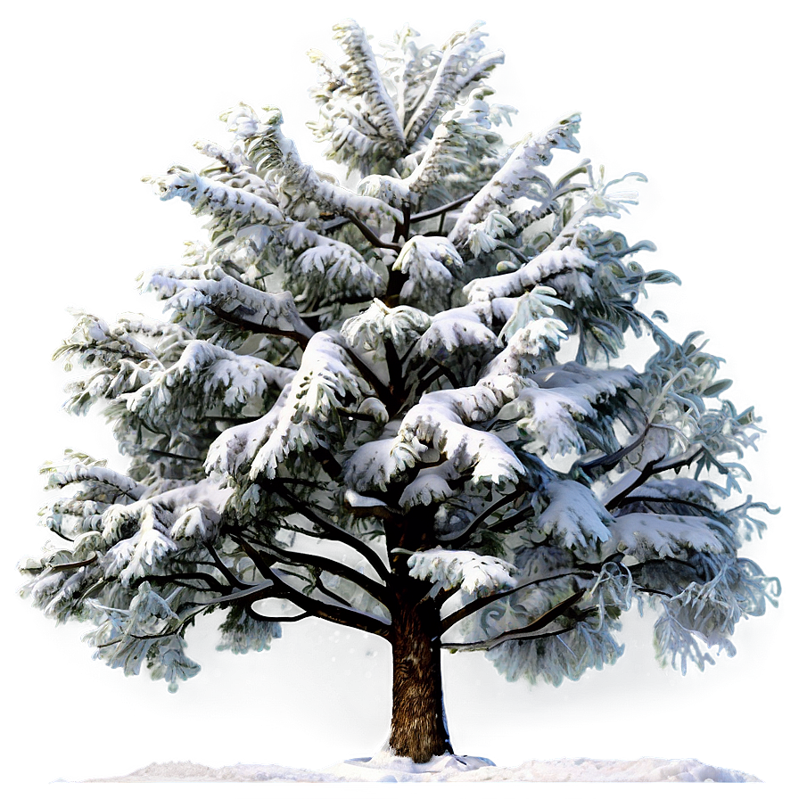 Snowy Tree On Hillside Png 76 PNG Image