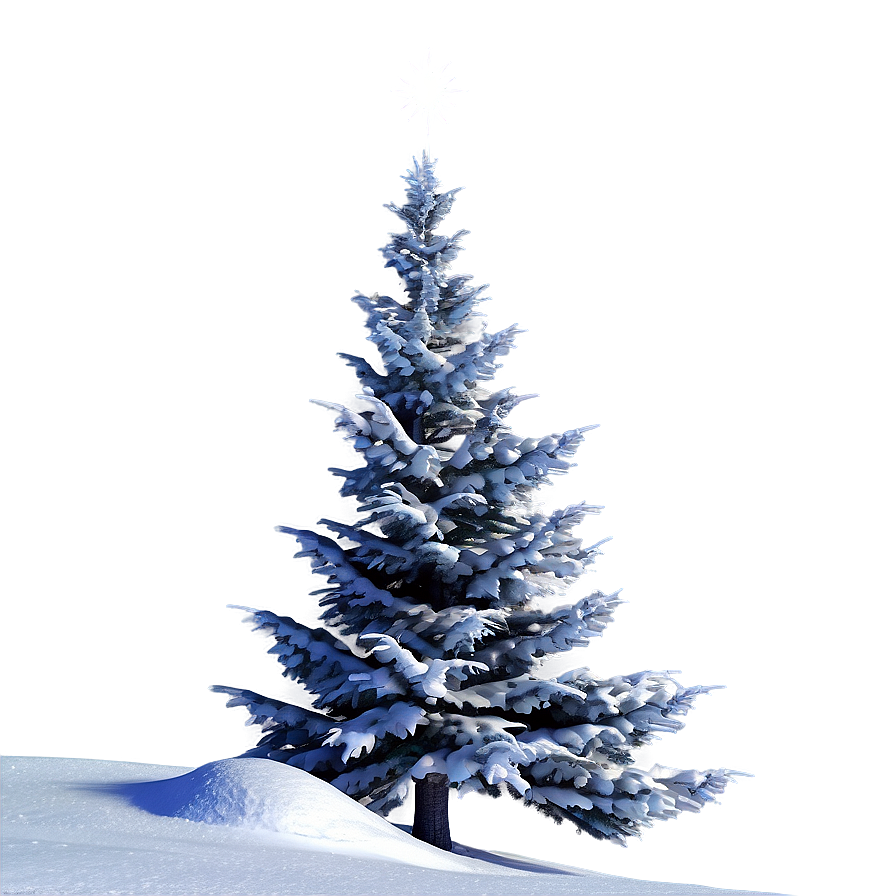 Snowy Tree Under Starry Sky Png 06212024 PNG Image