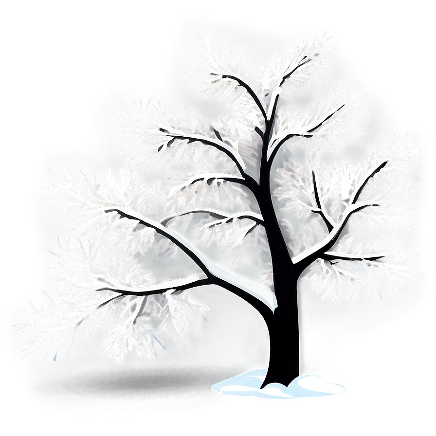 Snowy Tree With Birds Png 15 PNG Image