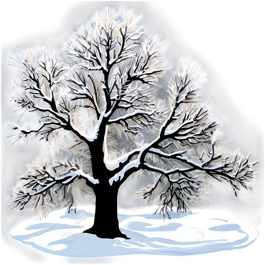 Snowy Tree With Sunray Png 94 PNG Image