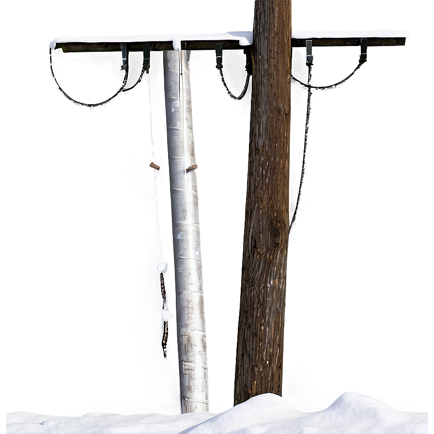 Snowy Utility Line Pole Png 24 PNG Image