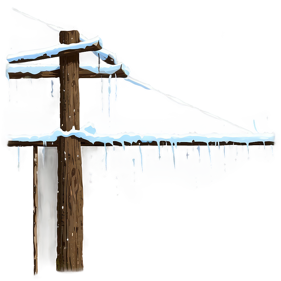 Snowy Utility Line Pole Png Out60 PNG Image