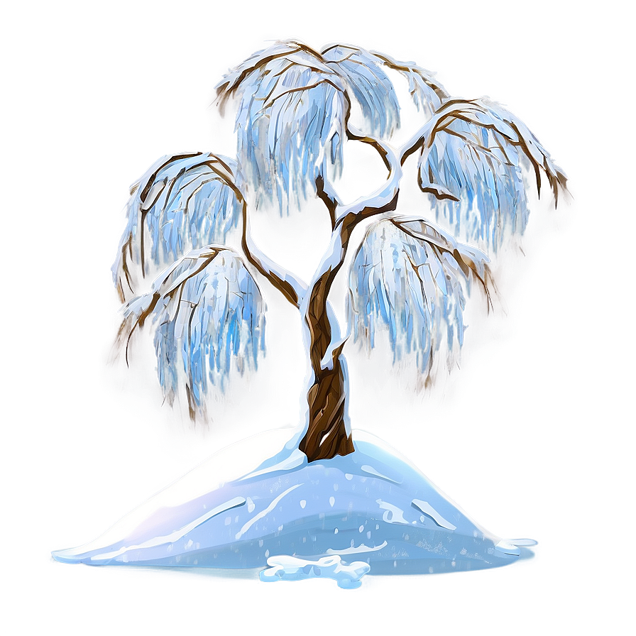 Snowy Willow Tree Png 06272024 PNG Image