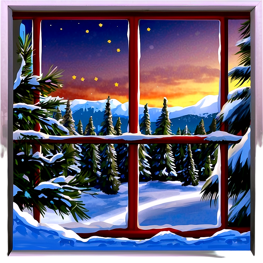 Snowy Window Christmas Scene Png Xid41 PNG Image