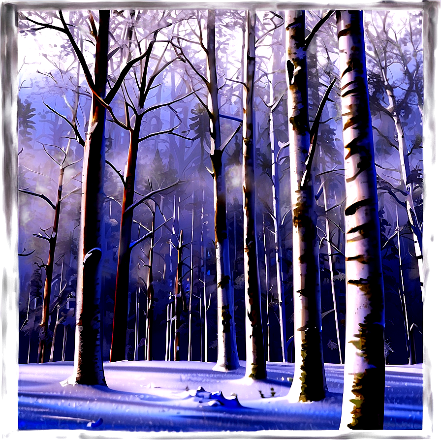 Snowy Winter Forest Png Bgm PNG Image