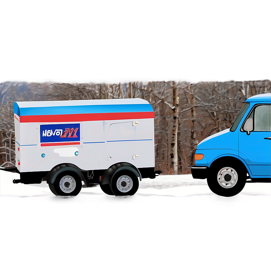 Snowy Winter Mail Truck Png Wlx26 PNG Image