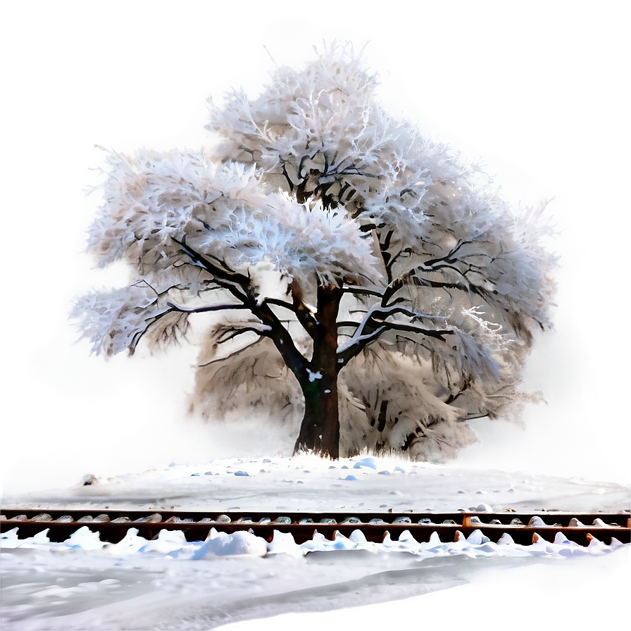 Snowy Winter Scene Railroad Tracks Png 18 PNG Image