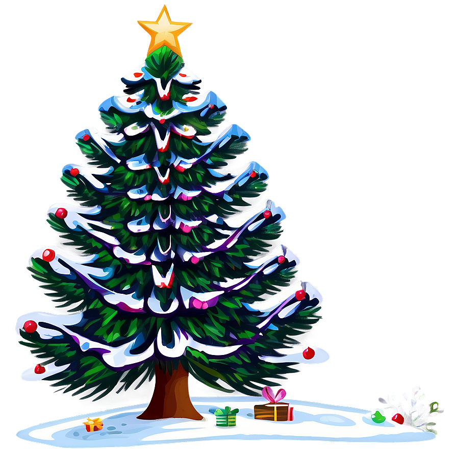 Snug Christmas Tree Art Png Lfp PNG Image