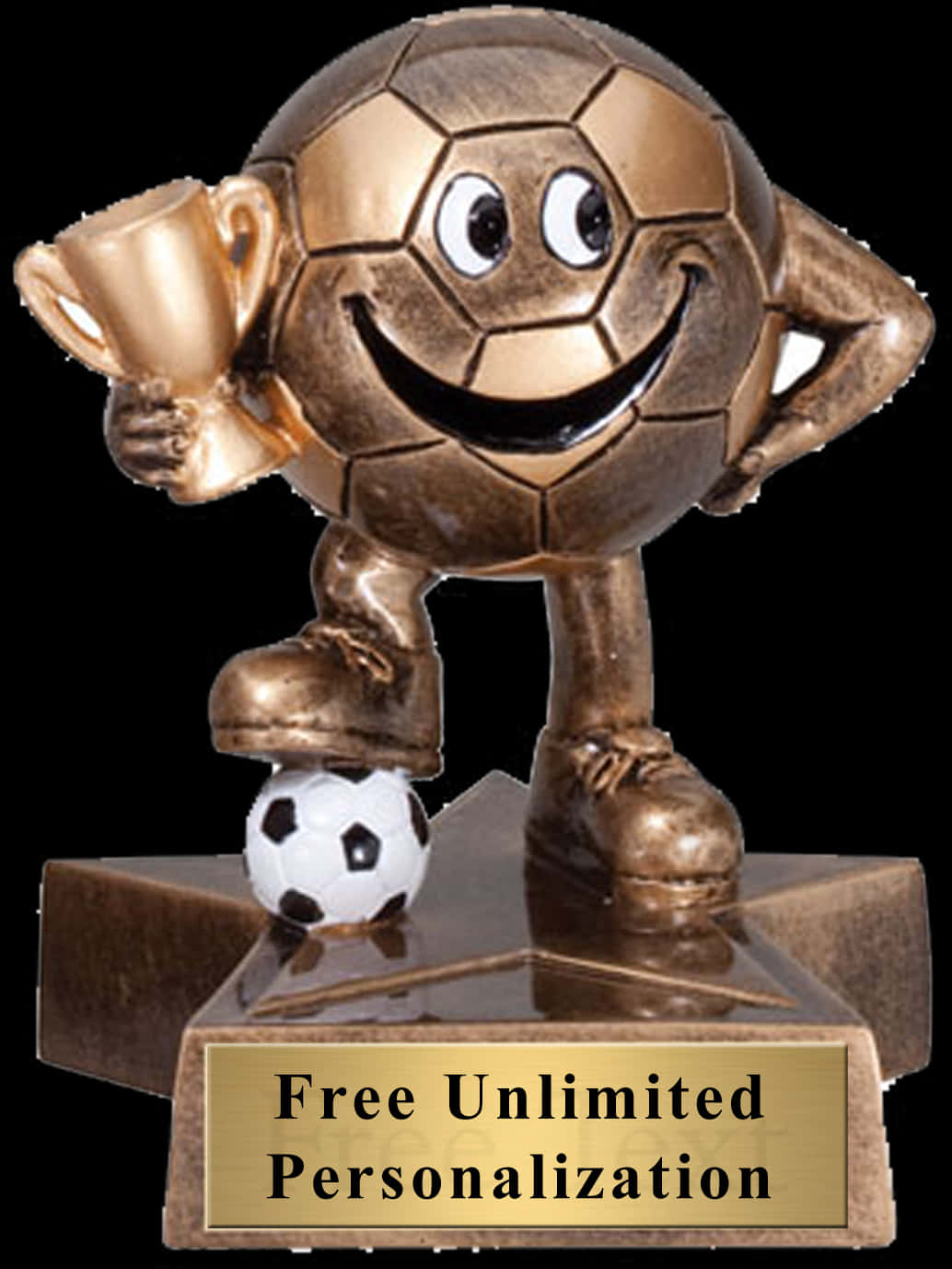 Soccer Ball Trophywith Cup PNG Image