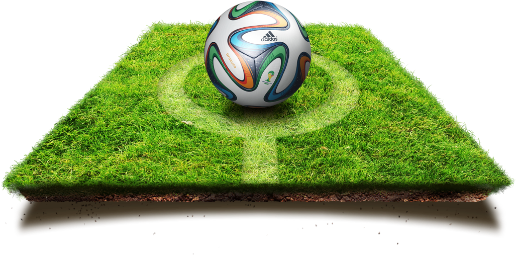 Soccer Ballon Grass Cross Section PNG Image