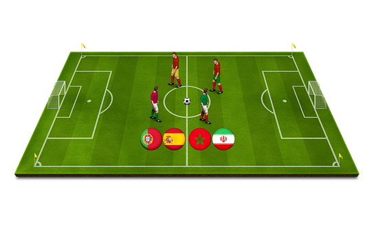 Soccer Field Team Strategy Discussion PNG Image