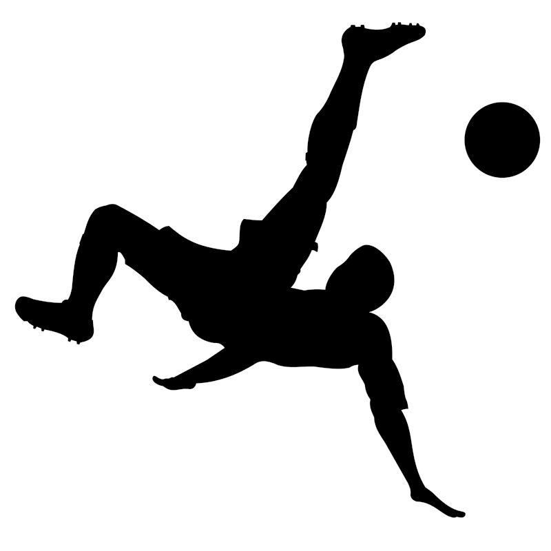 Soccer Player Bicycle Kick Silhouette PNG Image