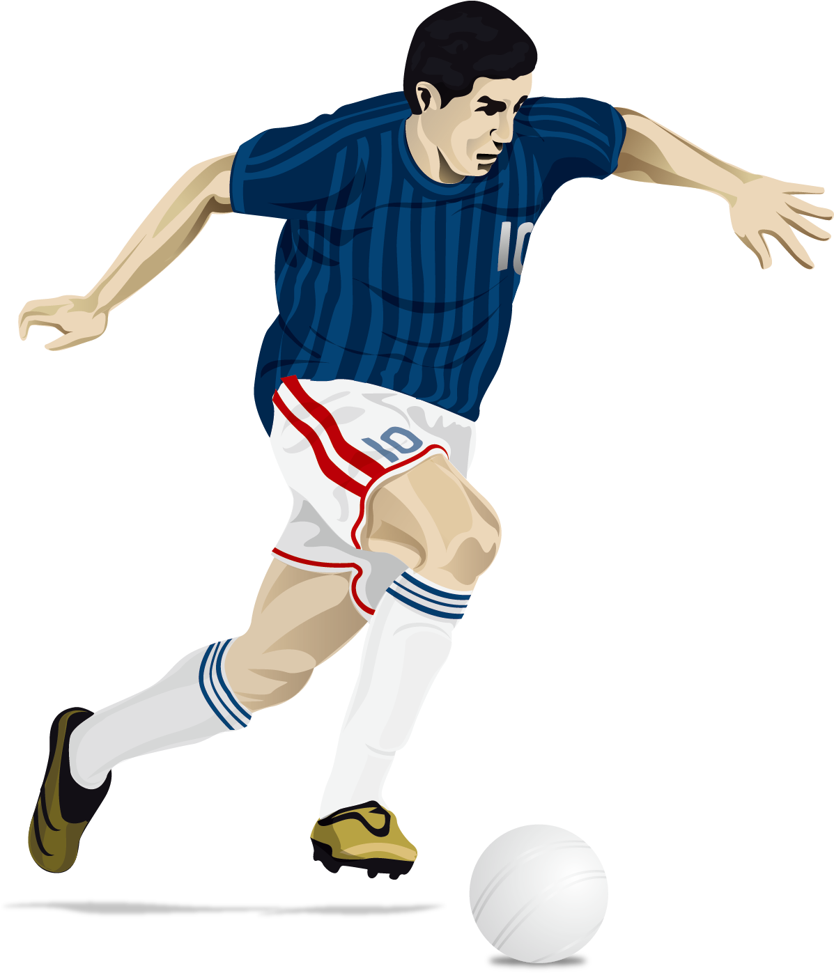 Soccer_ Player_ Dribbling_ Vector PNG Image