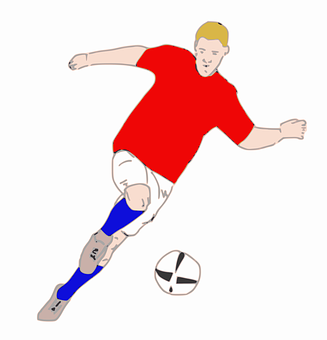 Soccer Player Kicking Ball Illustration PNG Image