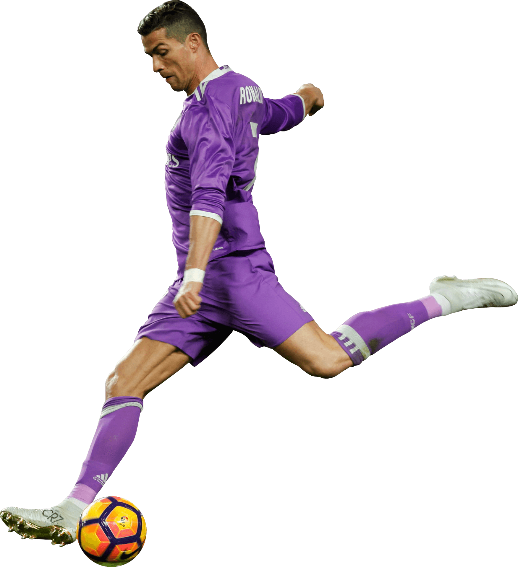 Soccer Player Mid Kick Action PNG Image