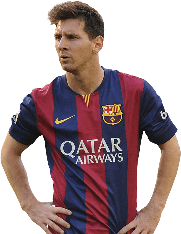 Soccer Playerin Barcelona Kit PNG Image