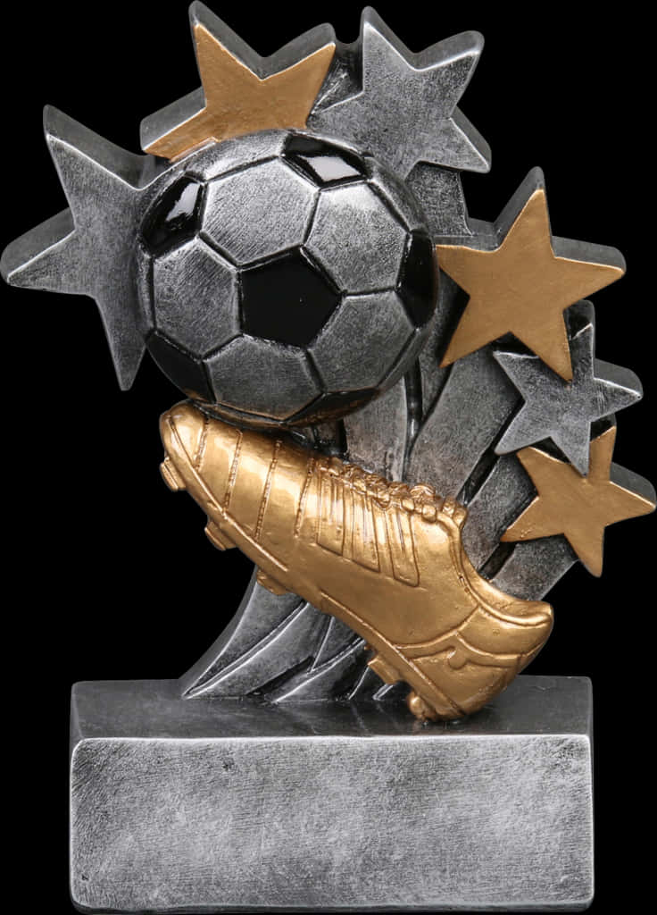 Soccer Trophywith Starsand Golden Shoe PNG Image