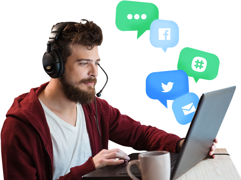 Social Media Customer Support Representative PNG Image