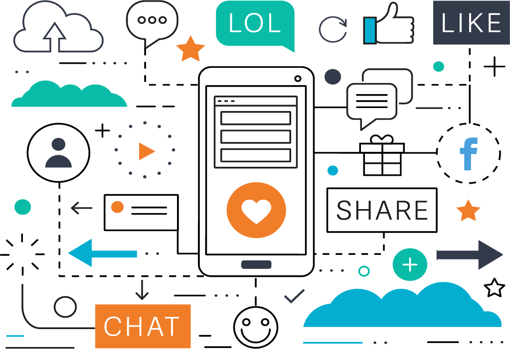 Social Media Engagement Concept PNG Image