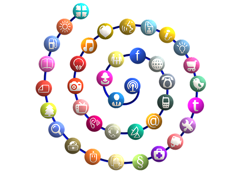 Social Media Icons Circular Network PNG Image