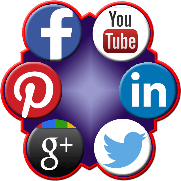 Social Media Icons Collage PNG Image