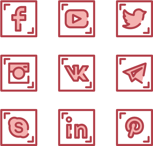 Social Media Icons Collection PNG Image