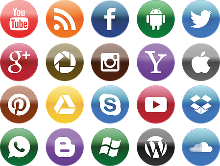 Social Media Icons Collection PNG Image