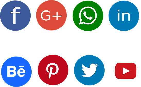 Social Media Icons Collection PNG Image